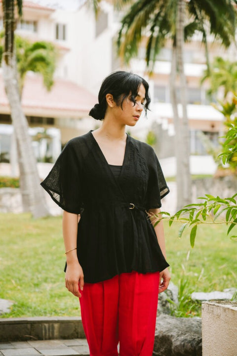 Wrap raglan Tops