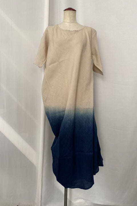 琉球藍 Side drape onepiece