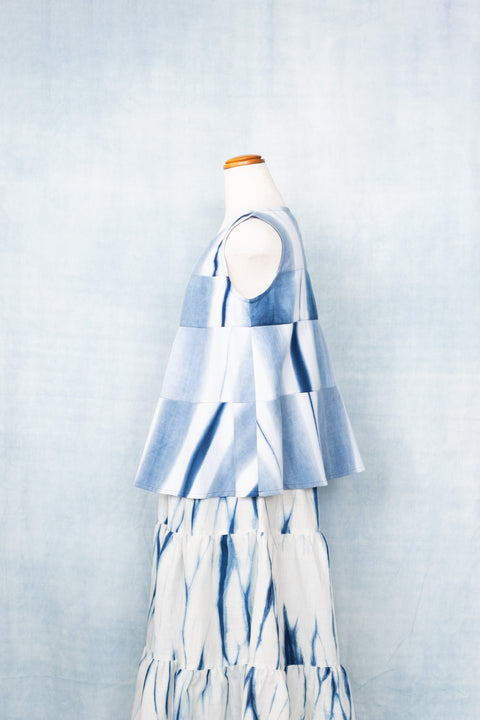 琉球藍 TIERD FLARE TOPS