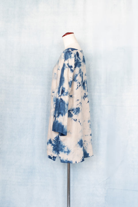 琉球藍 SMOCK (カラーリネン×TYE-DYE)