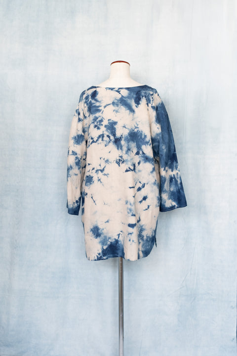 琉球藍 SMOCK (カラーリネン×TYE-DYE)