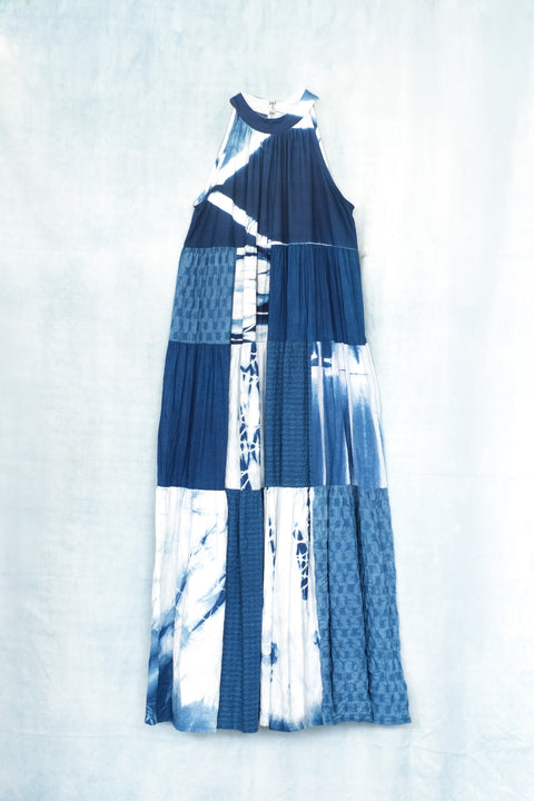 琉球藍ティアードワンピース (地柄⑫)
