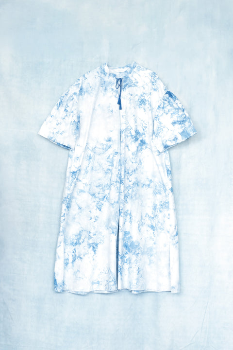 琉球藍 Stand collar onepiece /TYE-DYE
