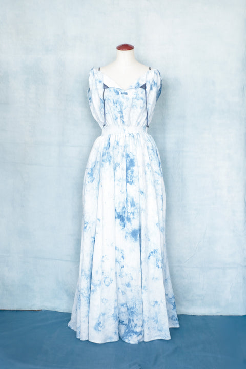 琉球藍 フーデットドレス /TYE-DYE