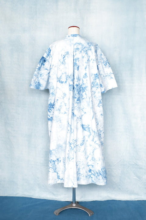 琉球藍 Stand collar onepiece /TYE-DYE