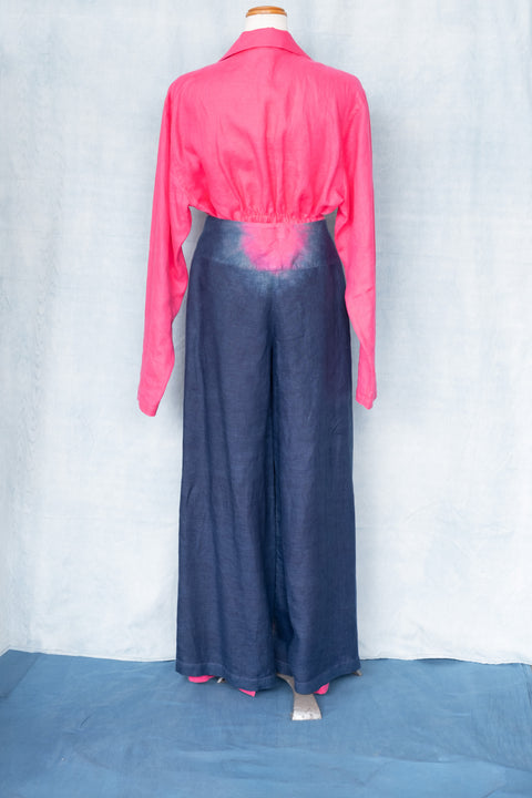 琉球藍 WRAP PANTS (カラーリネン×PART)