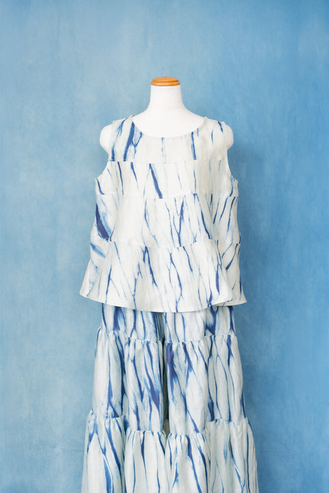 琉球藍 TIERD FLARE TOPS /さざなみ