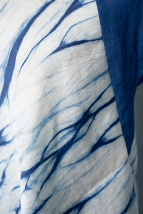 琉球藍 Trench Sleeve Tops /さざなみ×無地