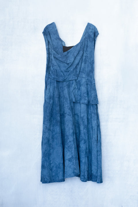 琉球藍Over lap onepiece /TYE-DYE