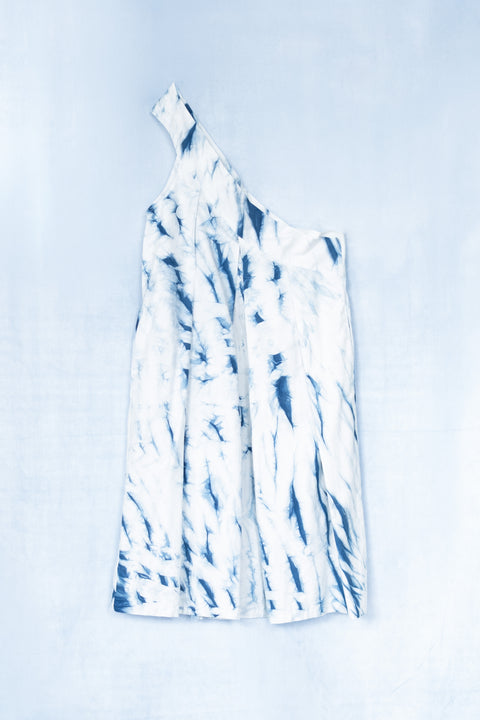 琉球藍 ONESHOULDER SKIRT /さざなみ
