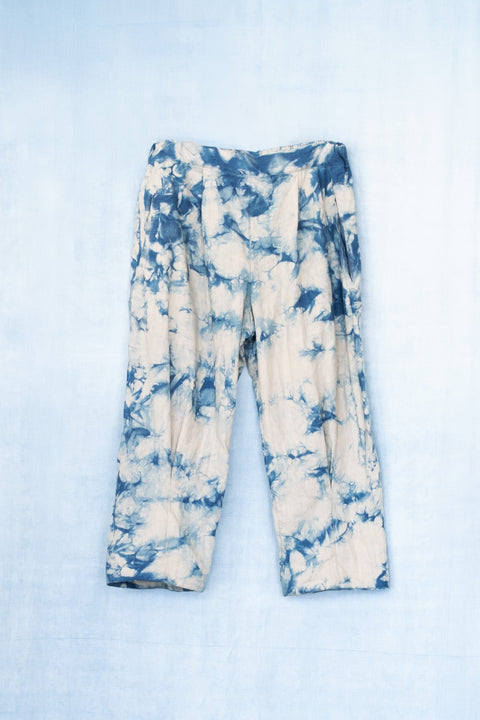 琉球藍 Sabrina Pants (カラーリネン×TYE-DYE)