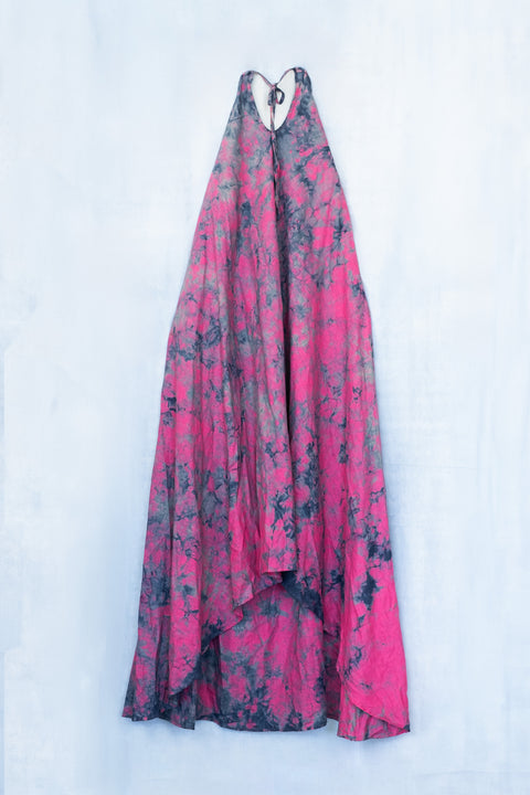 琉球藍 Halter Neck Dress (カラーリネン×TYE-DYE)