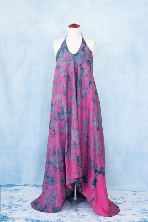 琉球藍 Halter Neck Dress (カラーリネン×TYE-DYE)