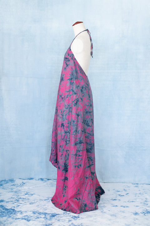 琉球藍 Halter Neck Dress (カラーリネン×TYE-DYE)