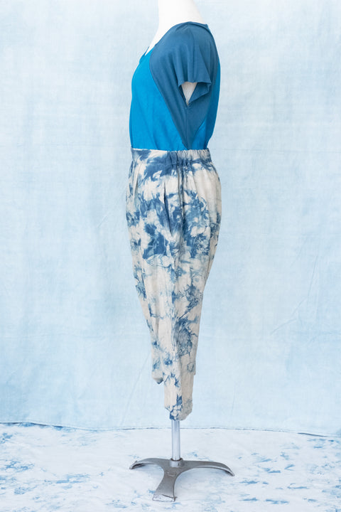 琉球藍 Sabrina Pants (カラーリネン×TYE-DYE)