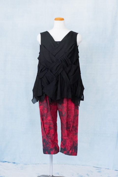琉球藍 Sabrina Pants (カラーリネン×TYE-DYE)