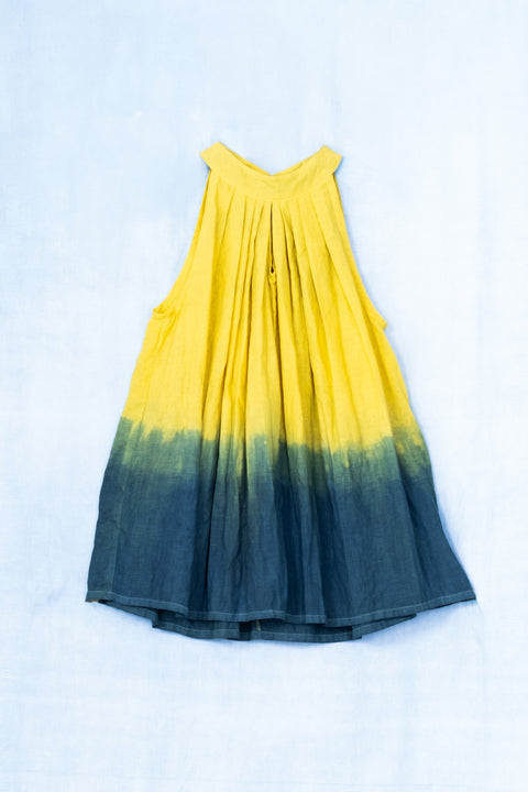 琉球藍 HALTER NECK TOPS (カラーリネン×TYE-DYE)