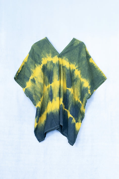 琉球藍 PONCHO TOPS (カラーリネン×絞り染)