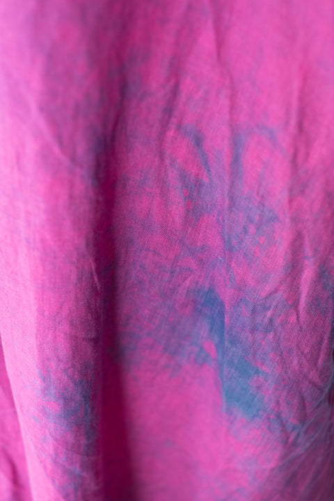 琉球藍 Shirt onepiece (カラーリネン×TYE-DYE)