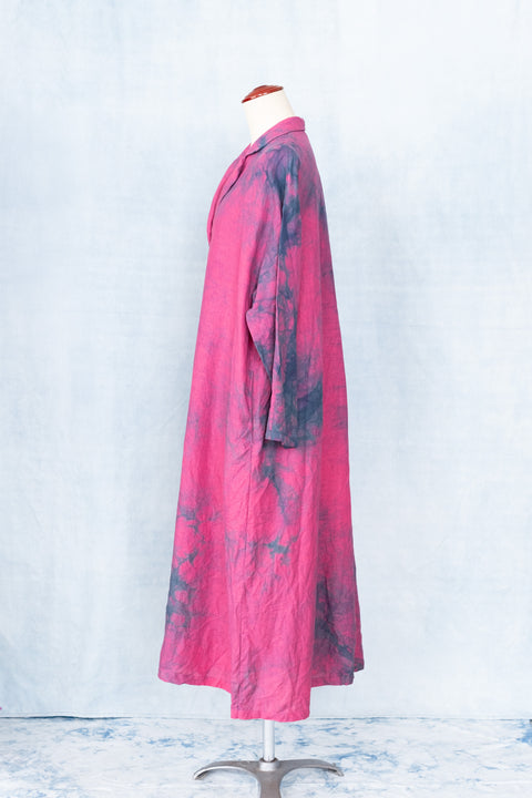 琉球藍 Shirt onepiece (カラーリネン×TYE-DYE)