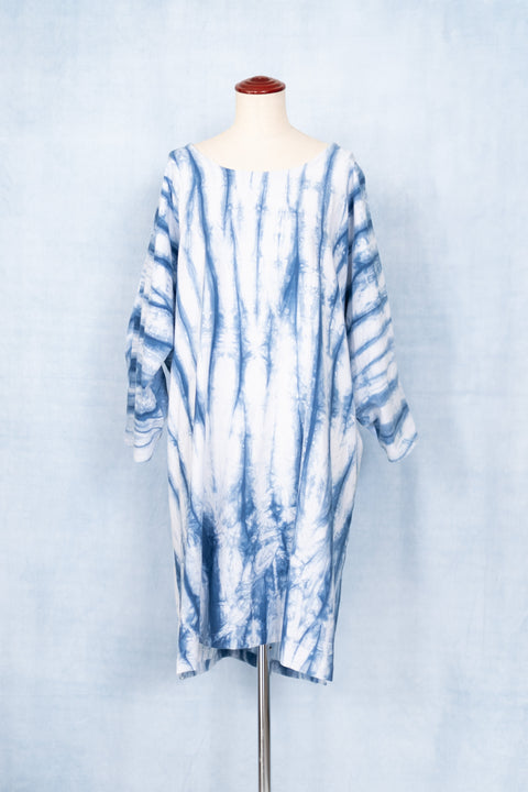 琉球藍 GATHER TUNIC ONEPIECE /さざなみ