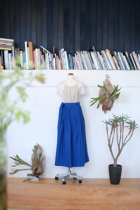 ピンタック巻きスカート