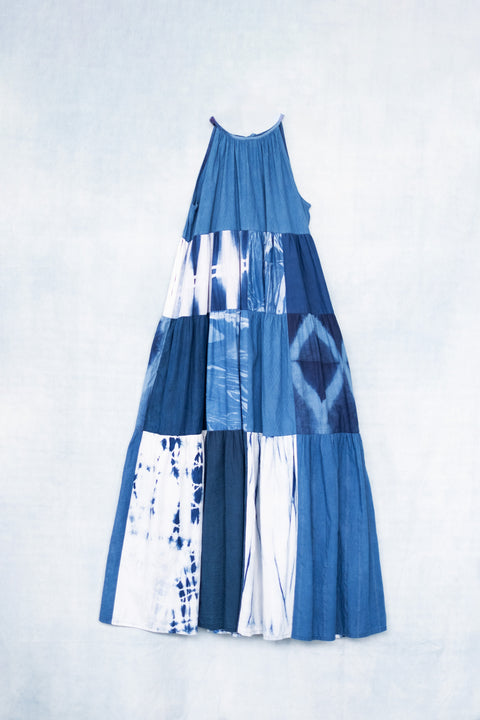 琉球藍ティアードワンピース (襟紐③)