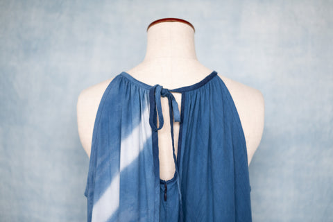 琉球藍ティアードワンピース (襟紐③)