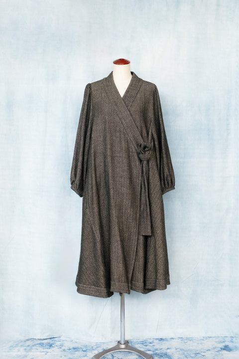 VOLUME HEM ONEPIECE WOOL/LINEN