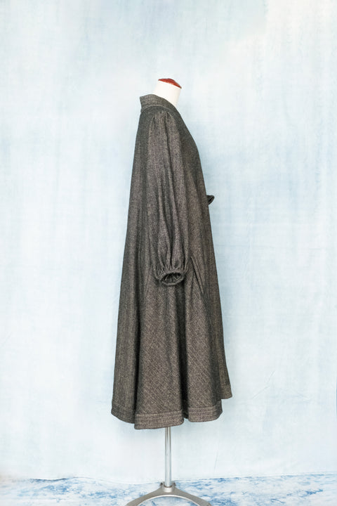 VOLUME HEM ONEPIECE WOOL/LINEN