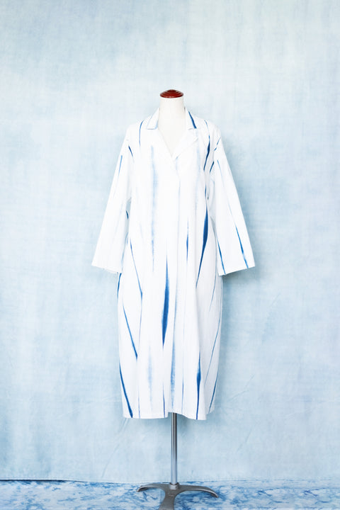 琉球藍 Shirt onepiece/STRIPE