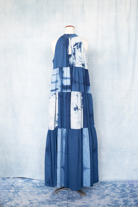琉球藍ティアードワンピース (地柄⑤)
