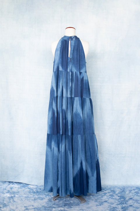 琉球藍ティアードワンピース (地柄⑥)