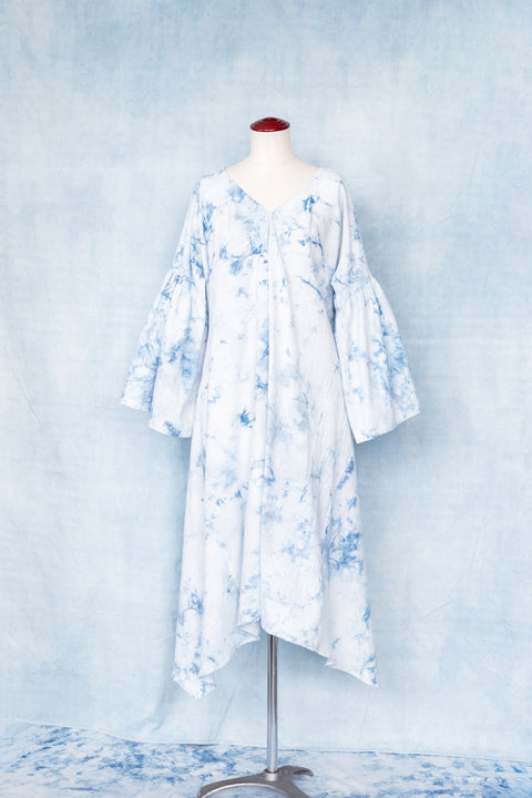 琉球藍 蝶ネクタイワンピース /TYE-DYE