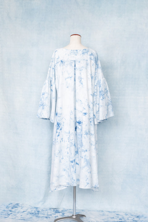 琉球藍 蝶ネクタイワンピース /TYE-DYE