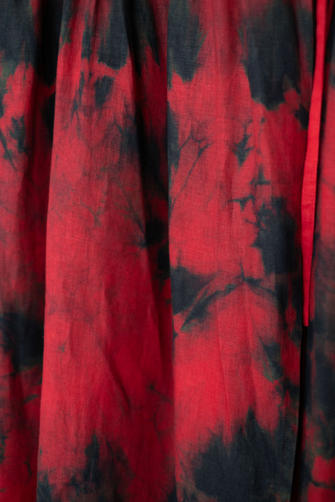 琉球藍 Puff sleeve onepiece (カラーリネン)