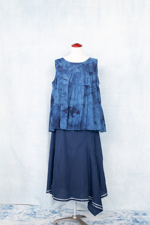 琉球藍 TIERD GATHERS TOPS