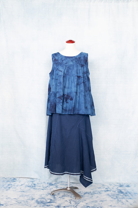 琉球藍 巻きスカート