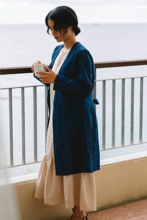 Long cardigan(琉球藍)