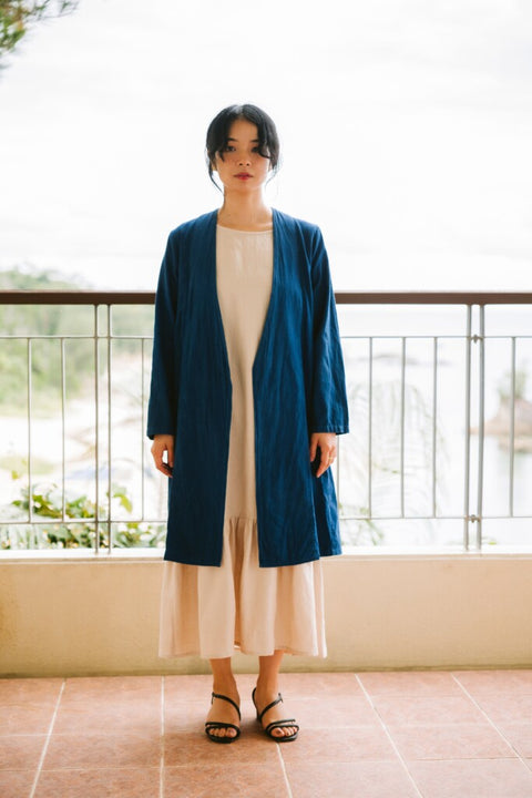 Long cardigan(琉球藍)