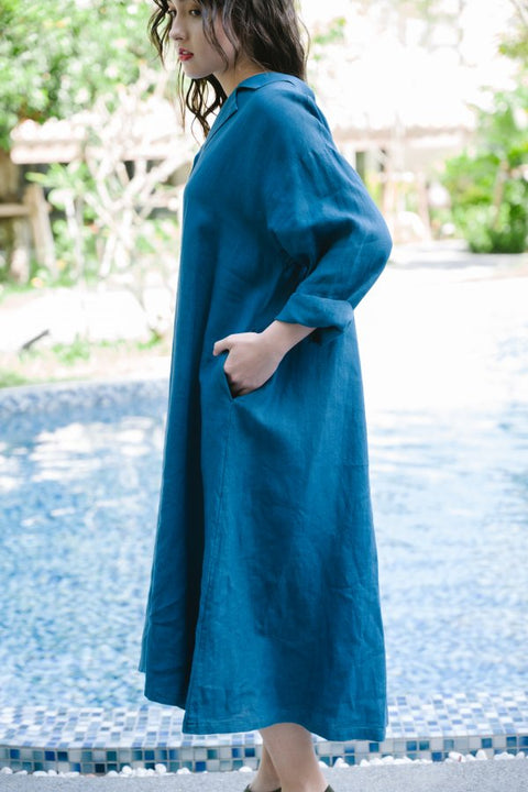 琉球藍 Shirt onepiece