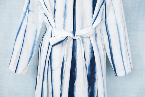 琉球藍 Long cardigan /STRIPE