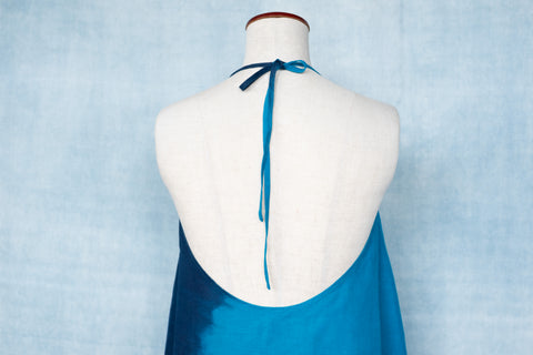 琉球藍 Halter Neck Dress (カラーリネン)