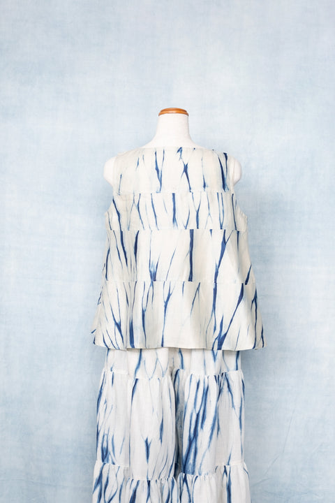 琉球藍 TIERD FLARE TOPS /さざなみ
