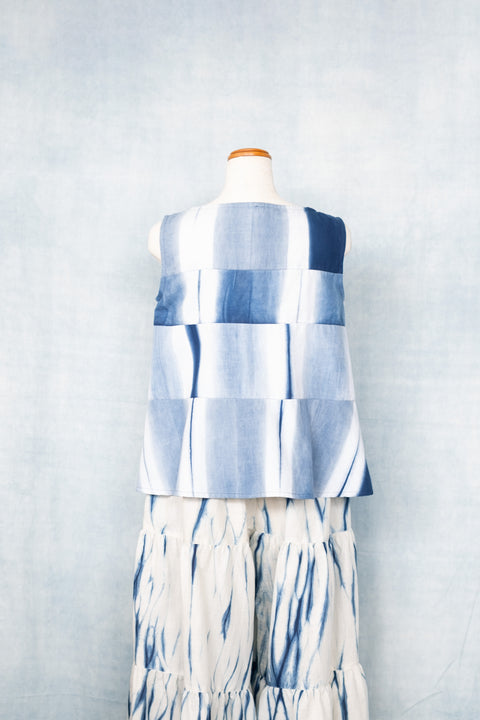 琉球藍 TIERD FLARE TOPS