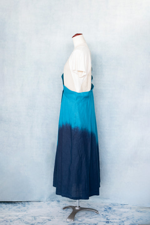 琉球藍 ONESHOULDER SKIRT (カラーリネン)