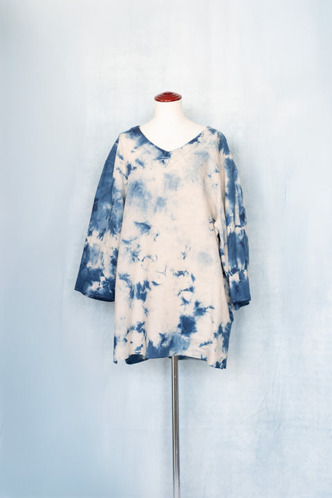 琉球藍 SMOCK (カラーリネン×TYE-DYE)