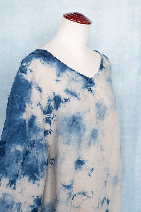 琉球藍 SMOCK (カラーリネン×TYE-DYE)