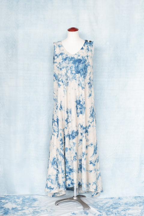 琉球藍 Machi Dress2 (カラーリネン×TYE-DYE)