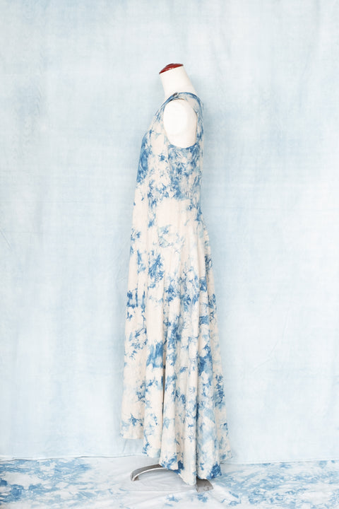 琉球藍 Machi Dress2 (カラーリネン×TYE-DYE)